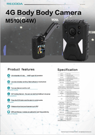 M510 1440P 4G 바디 착용 카메라